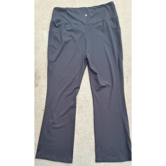 Baleaf Women's Crossover Wide Leg Flare Yoga Pants Leggings Gray Size 3XL - Picture 1 of 7